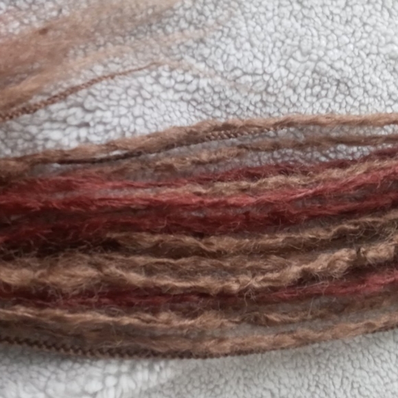 Thin Brown Dreadlock Tie on Ponytail - Picture 2 of 10